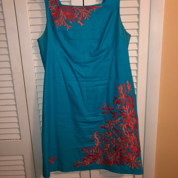 Lilly Pulitzer Turquoise with Coral details Dress - Picture 5 of 5
